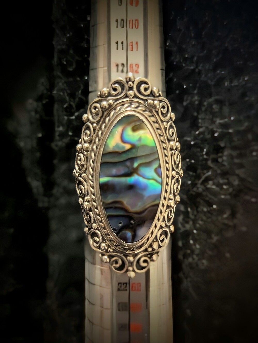Vintage Samuel Behnam Designer Abalone Bali Ring
